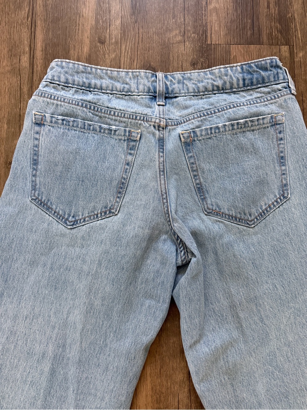 Hollister Light Blue Low Rise Baggy Regular Wide Leg Denim Jeans Casual 28 - Picture 9 of 13